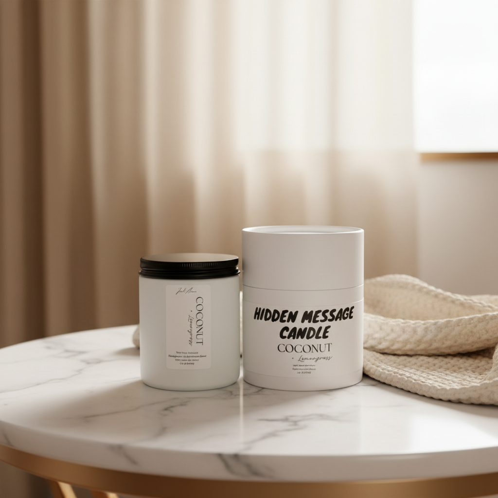 Hidden Message Candle Cosy Vibes