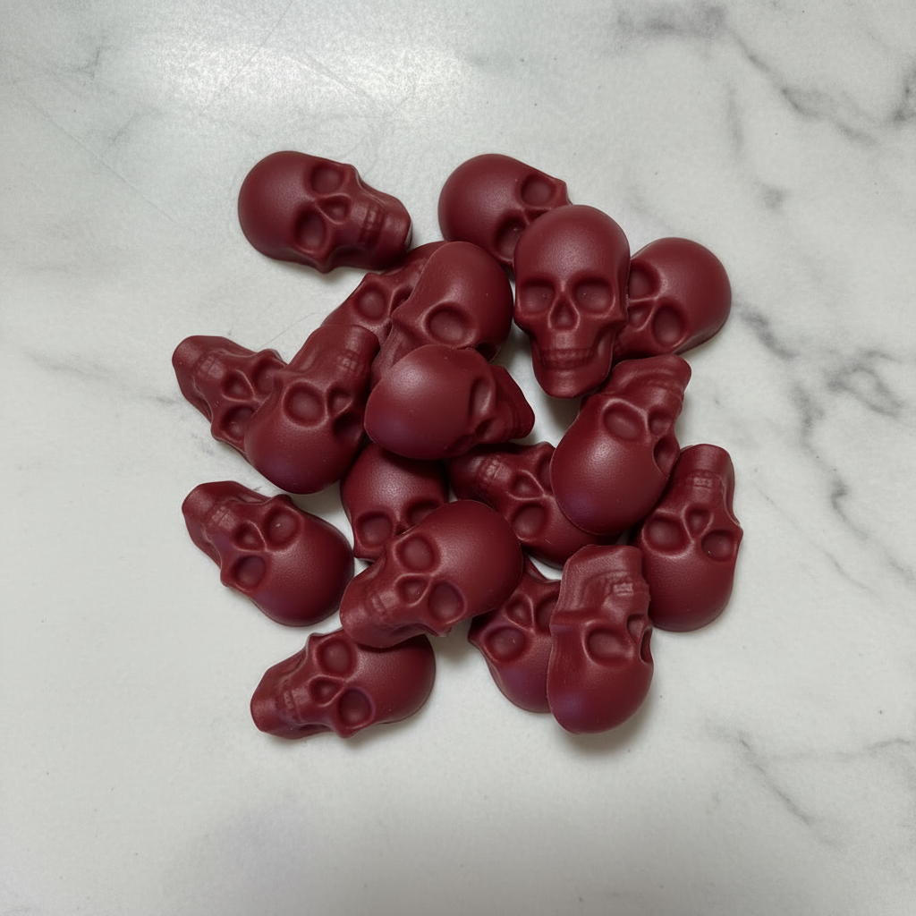 Red Skull Wax Melts on Marble